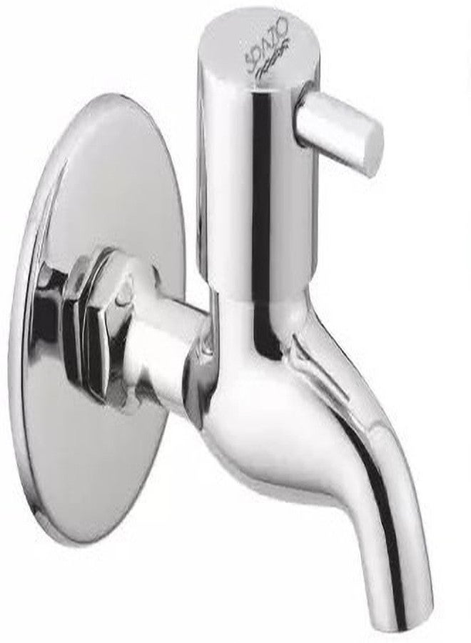 Spazio Turbo Series, Full Brass, Quarter Turn Bib Cock Tap (Pack of 1) for Bathroom/Kitchen with Wall Flange Bib Tap Faucet (Wall Mount Installation Type)